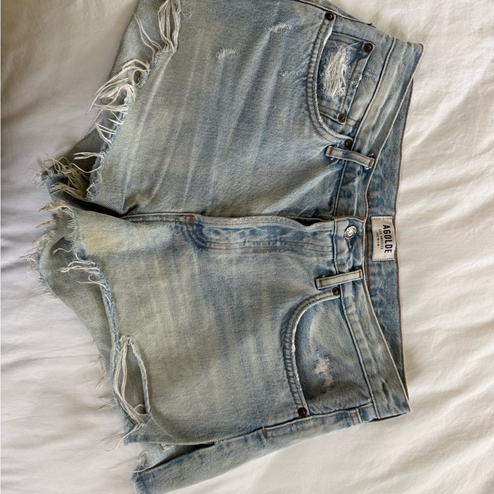 Agolde Distressed Denim Shorts